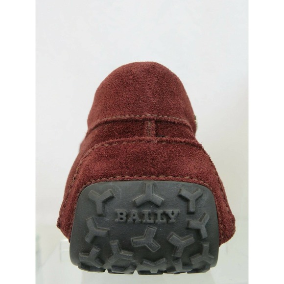 BALLY PEARCE BURGUNDY SUEDE WEB LETTERIG LOGO DRIVING LOAFERS US 10.5 D 43.5 main image 8